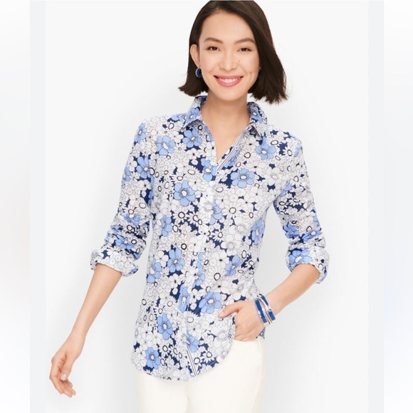 TALBOTS Floral Bouquet Button down, EUC! - Picture 1 of 6